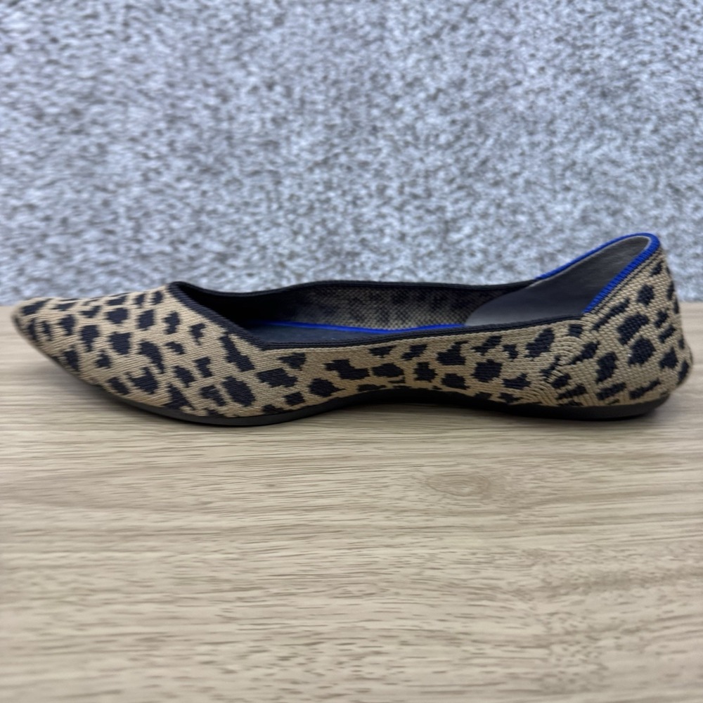 Rothys The Point Flats Women's‎ 9 Leopard Cheetah Big Cat Print Tan Black Brown - Picture 7 of 16